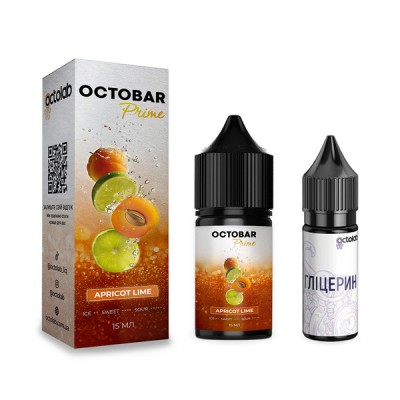 Компоненти Octobar Prime - Apricot Lime (30ml / 50mg)